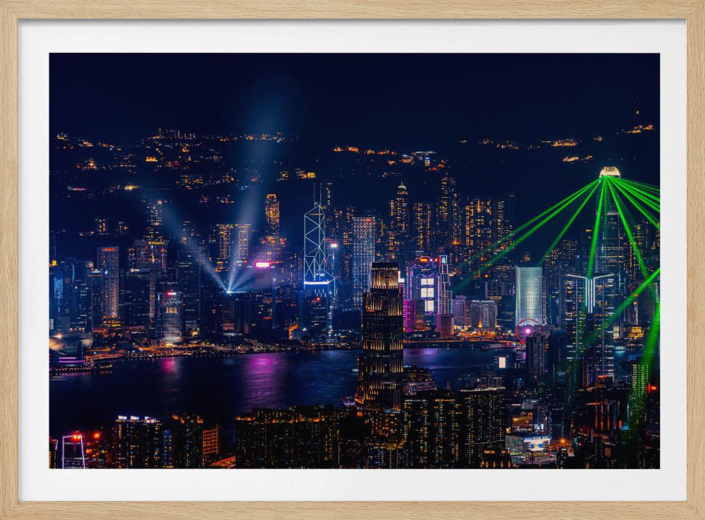 Victoria Harbor Light Show - Poster / Art Print