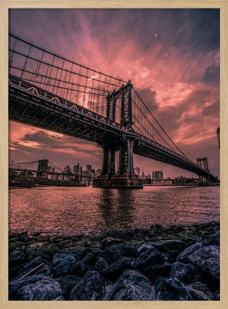 Manhattan Bridge Wide Angle - Poster / Art Print