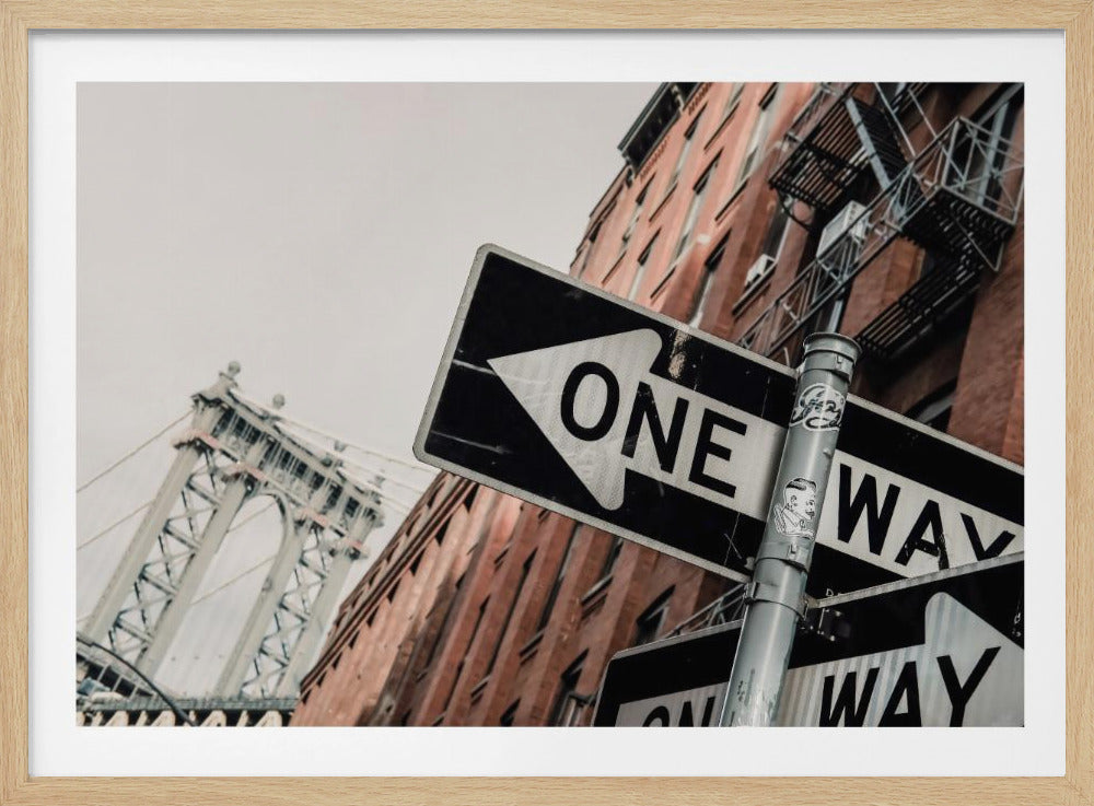Manhattan Bridge One Way - Poster / Art Print