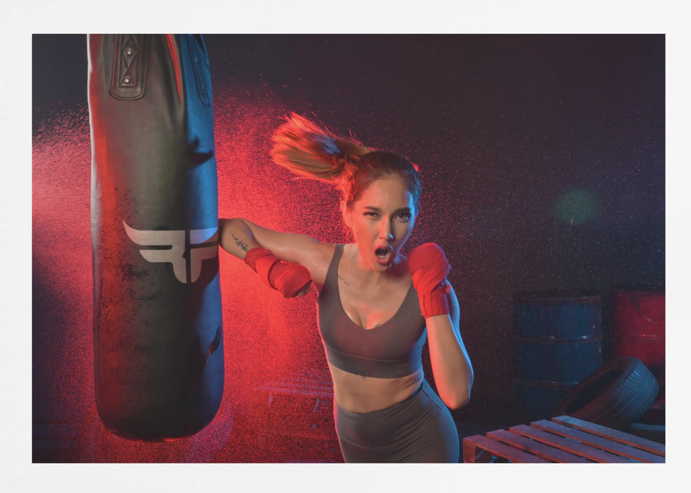 Portrait of lady boxer - Poster / Art Print