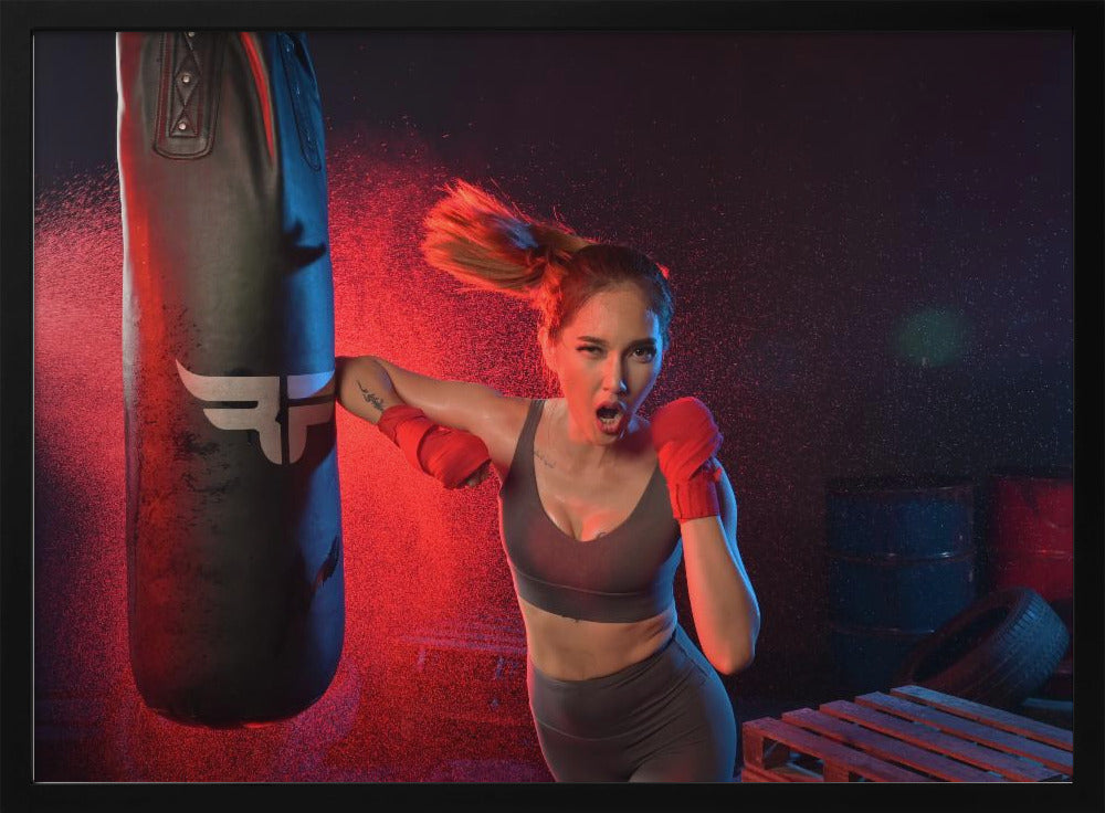 Portrait of lady boxer - Poster / Art Print