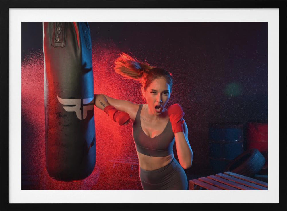 Portrait of lady boxer - Poster / Art Print
