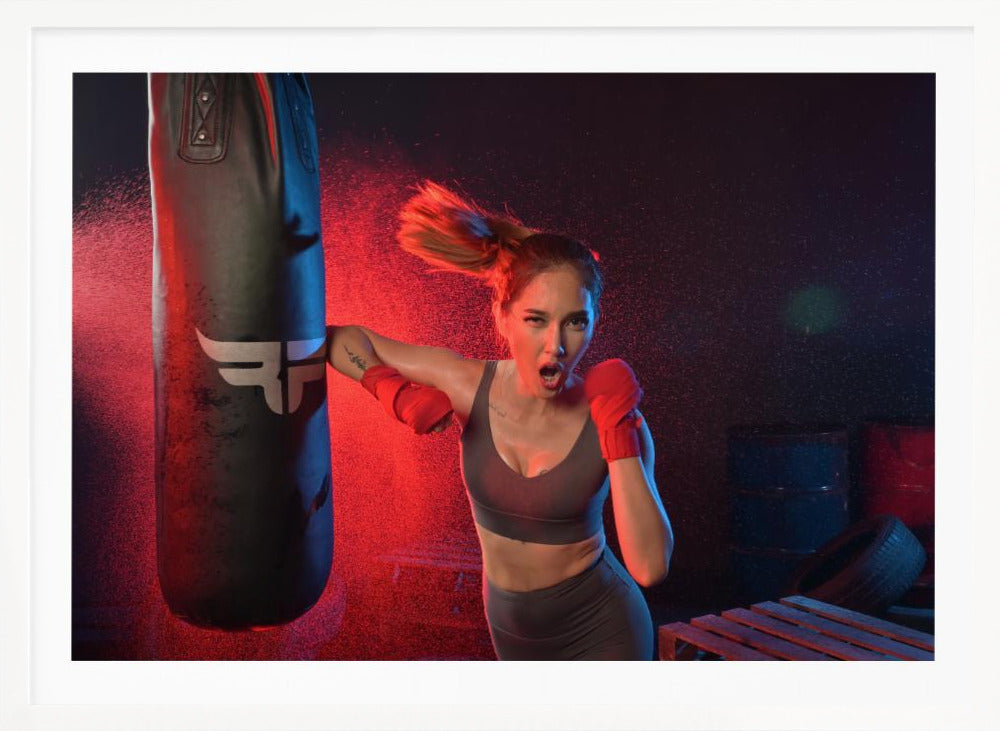 Portrait of lady boxer - Poster / Art Print
