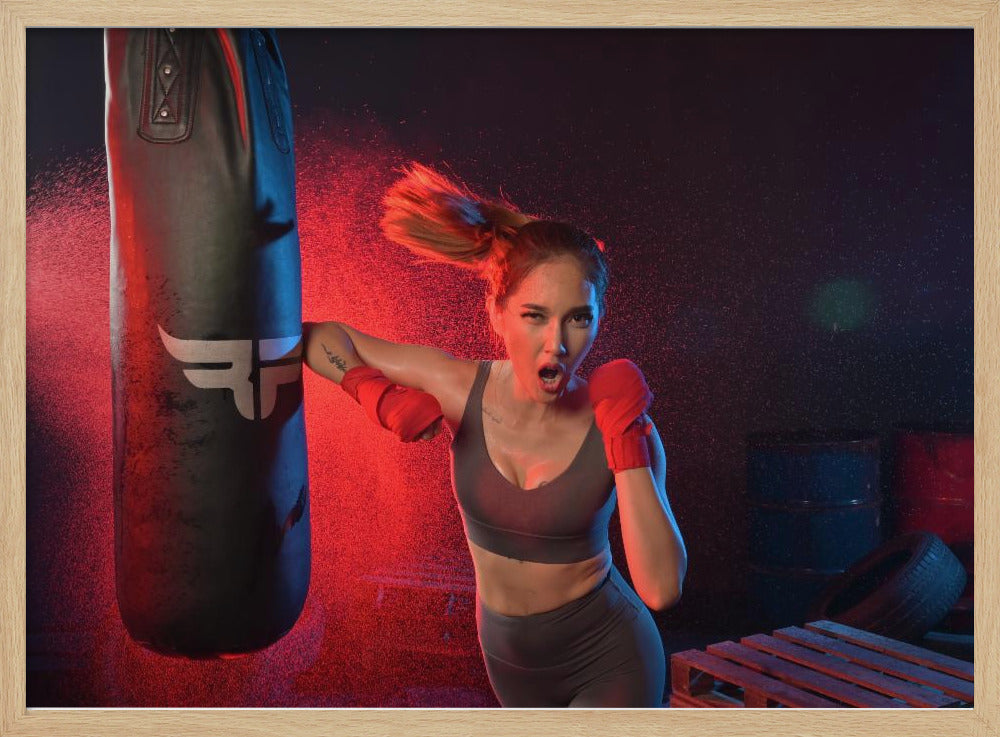 Portrait of lady boxer - Poster / Art Print