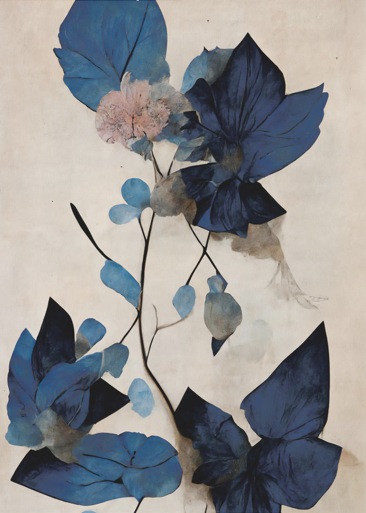 Blue Dry Flowers - Poster / Art Print