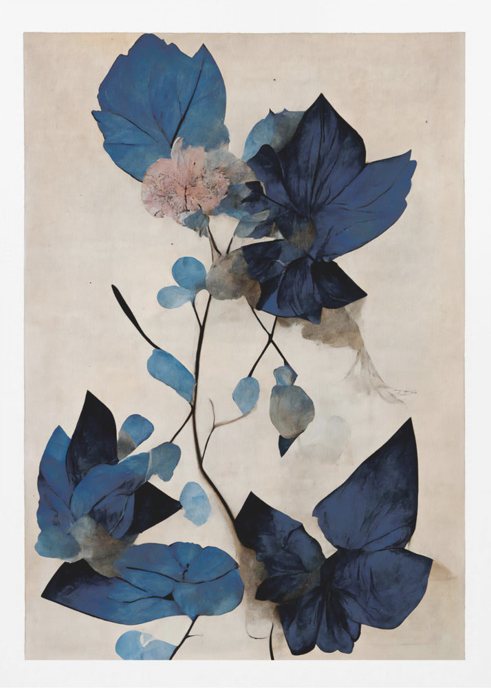 Blue Dry Flowers - Poster / Art Print