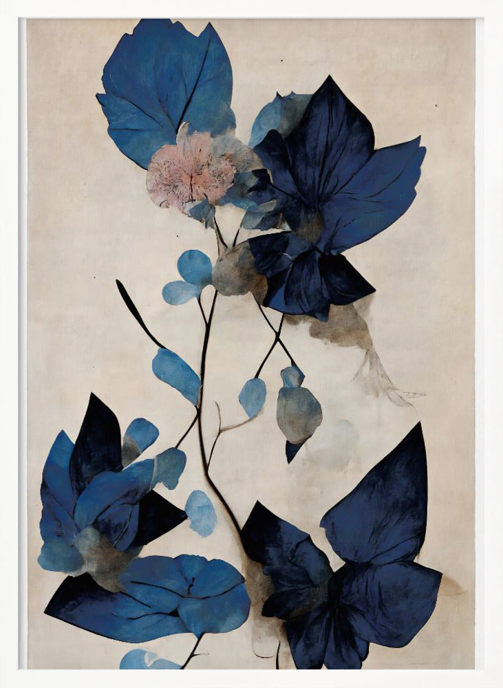 Blue Dry Flowers - Poster / Art Print