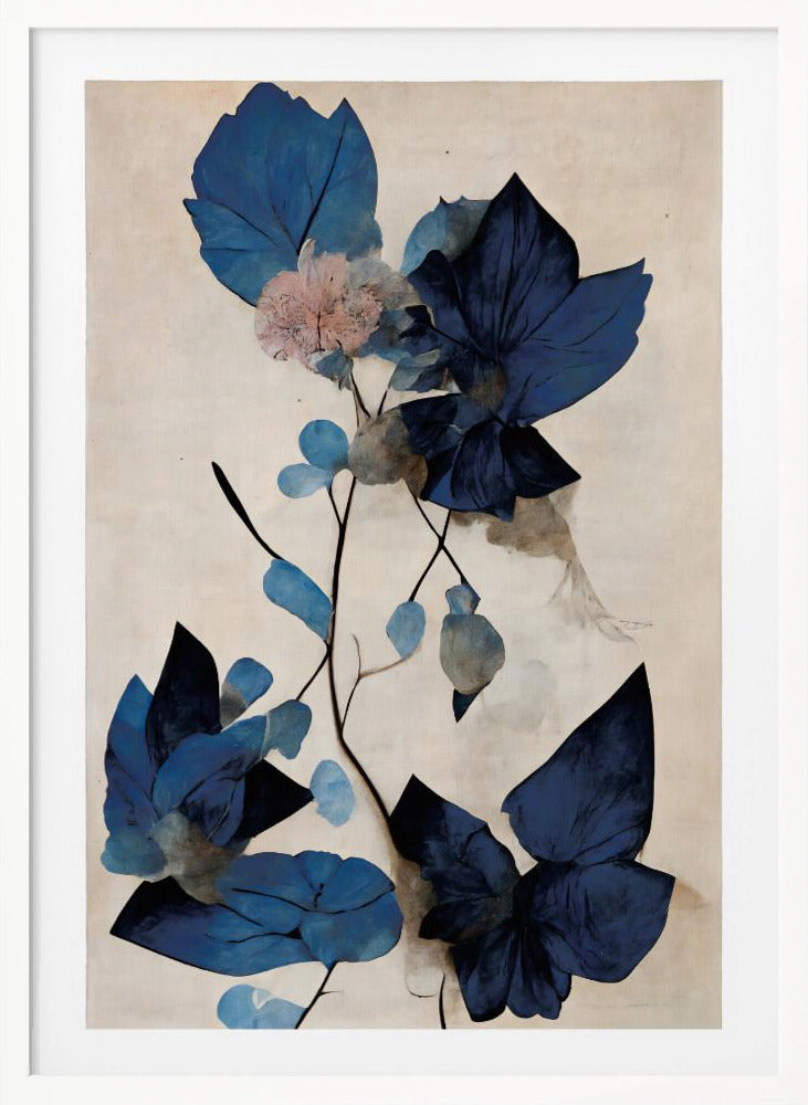 Blue Dry Flowers - Poster / Art Print