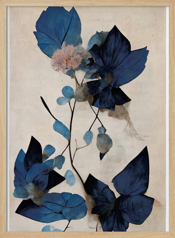 Blue Dry Flowers - Poster / Art Print