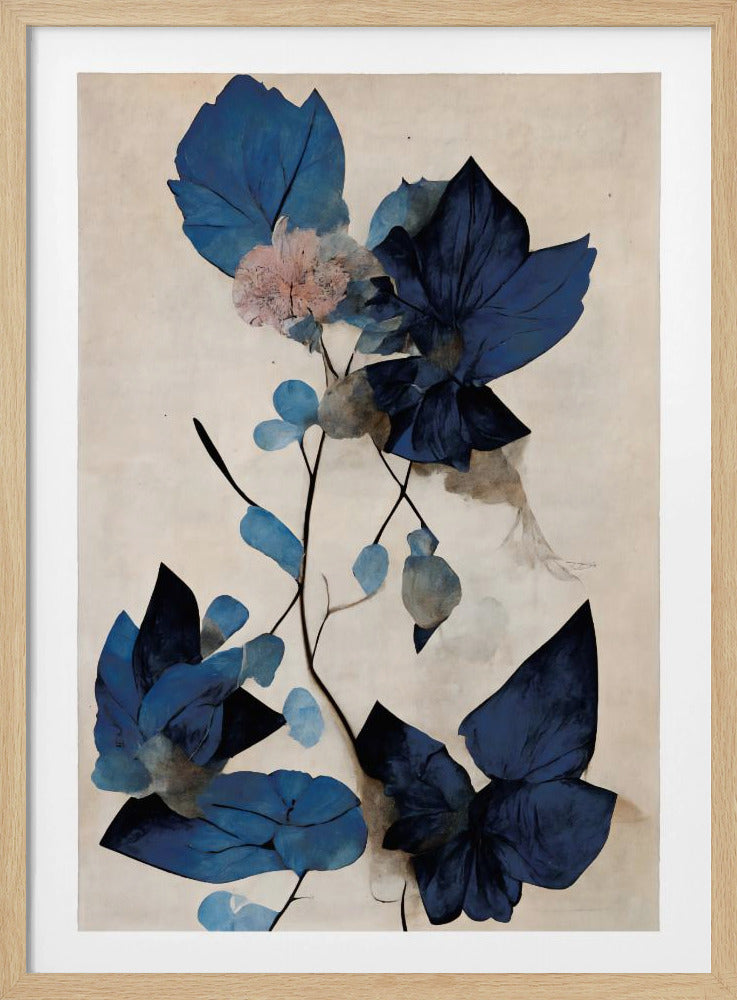 Blue Dry Flowers - Poster / Art Print