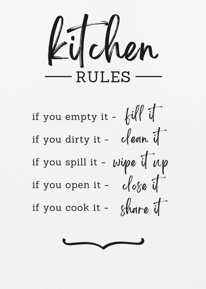 Kitchen Rules - Poster / Art Print