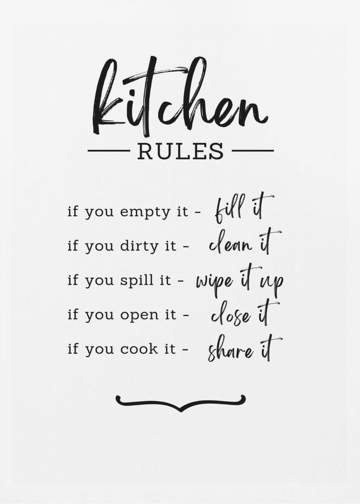 Kitchen Rules - Poster / Art Print