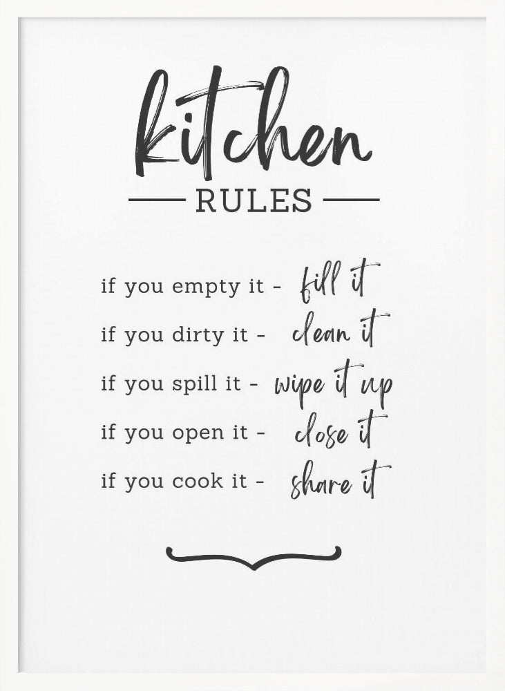 Kitchen Rules - Poster / Art Print