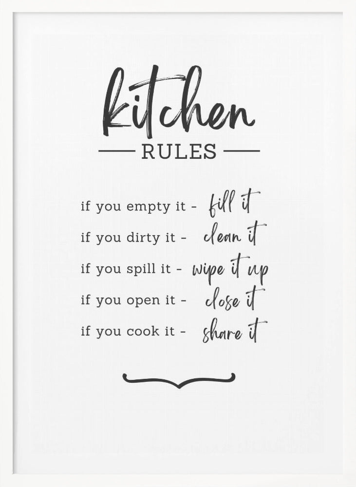 Kitchen Rules - Poster / Art Print