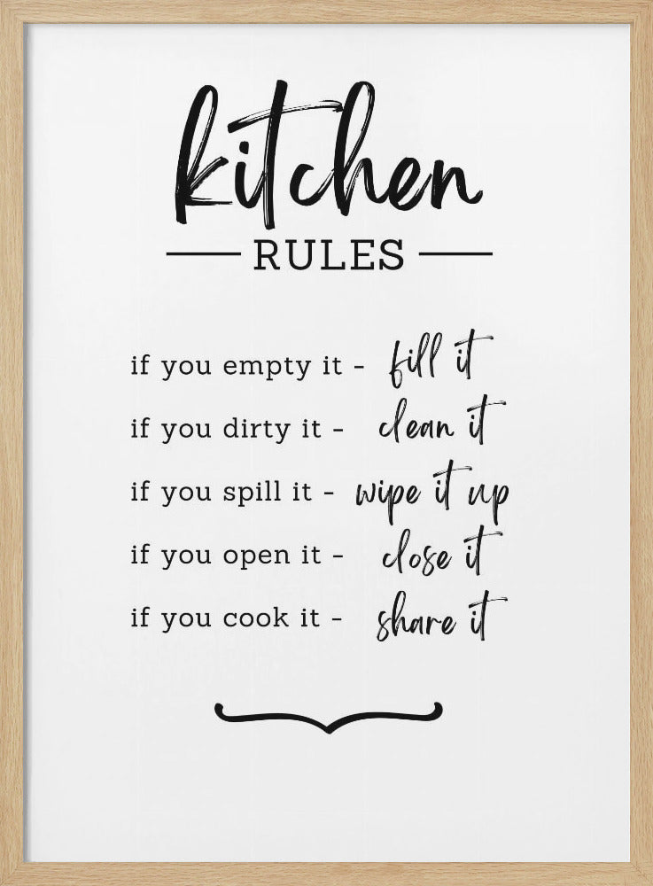 Kitchen Rules - Poster / Art Print