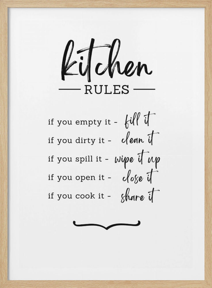Kitchen Rules - Poster / Art Print