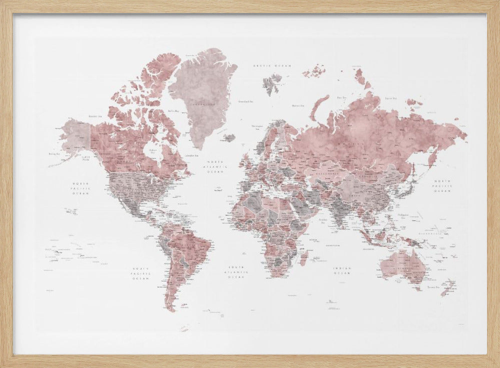 Piper detailed world map - Poster / Art Print