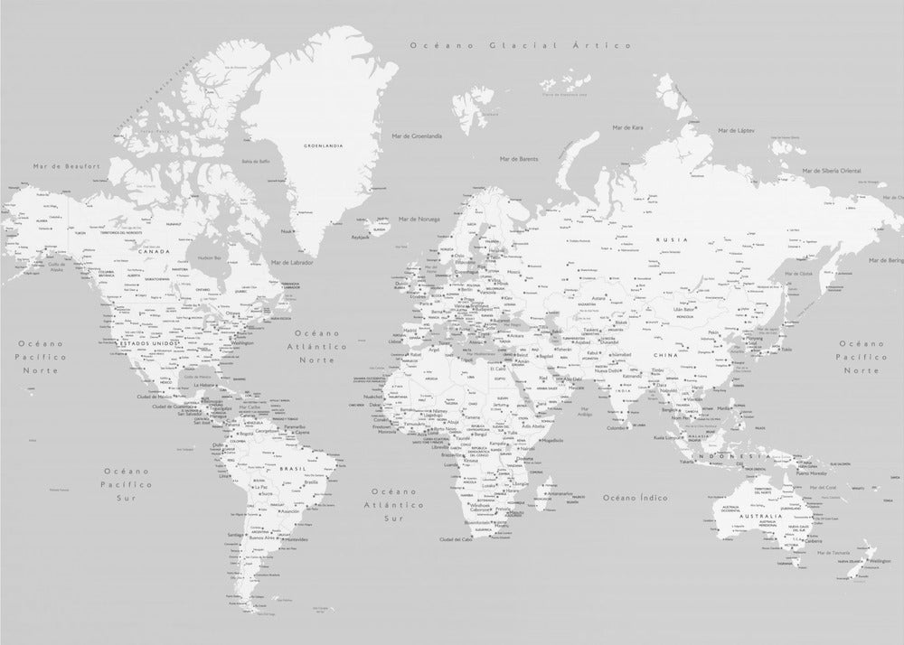 Hart World Map in Spanish - Poster / Art Print