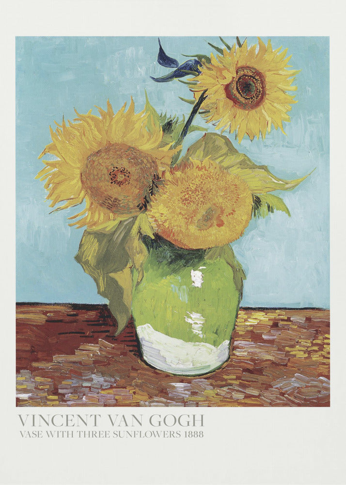 Vase With Three Sunflowers - Poster / Art Print