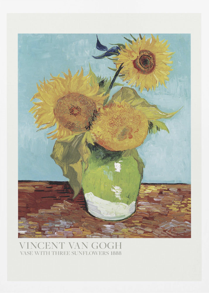 Vase With Three Sunflowers - Poster / Art Print
