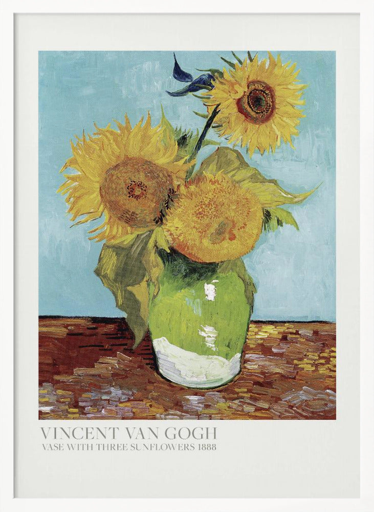 Vase With Three Sunflowers - Poster / Art Print