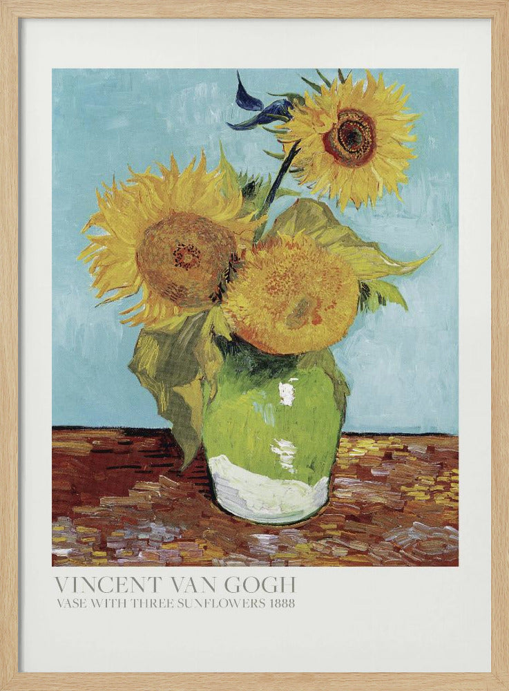 Vase With Three Sunflowers - Poster / Art Print