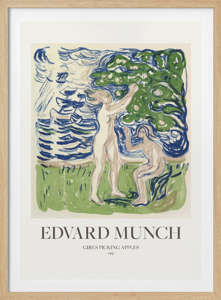 Girls Picking Apples - Poster / Art Print