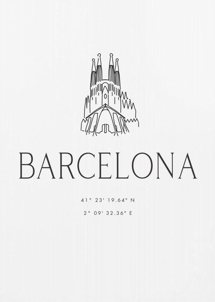 Barcelona city coordinates - Poster / Art Print