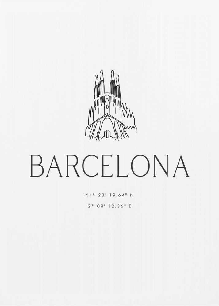 Barcelona city coordinates - Poster / Art Print