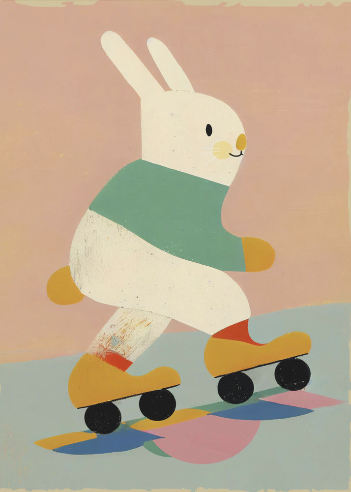 Skating Bunny - Poster / Art Print