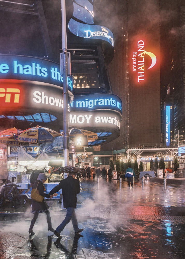 Time Square Rainy Night - Poster / Art Print