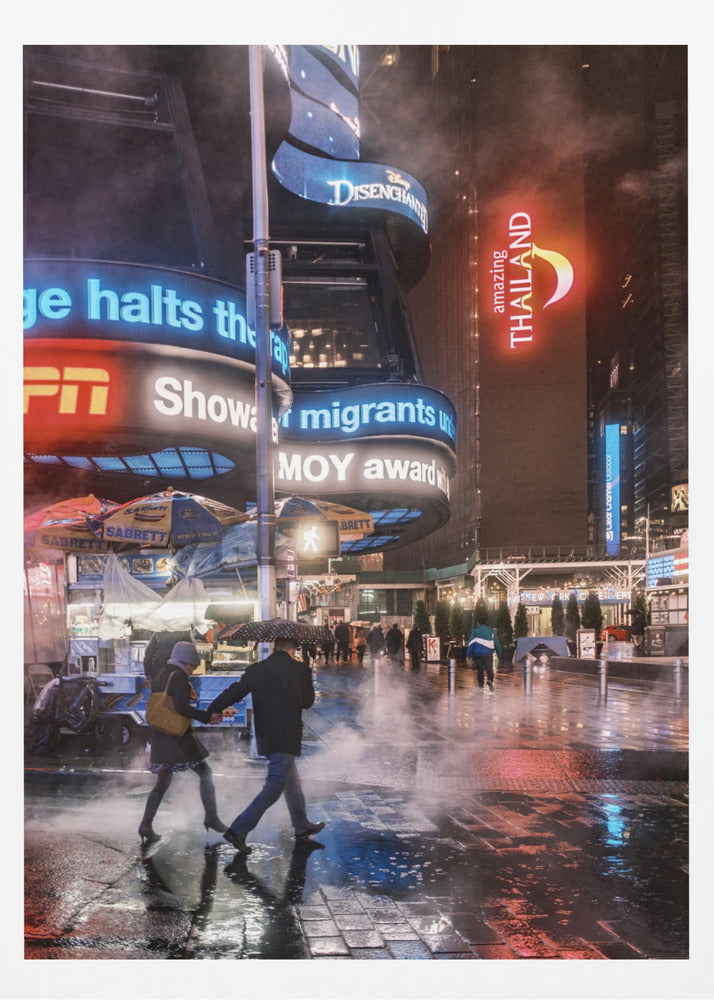 Time Square Rainy Night - Poster / Art Print