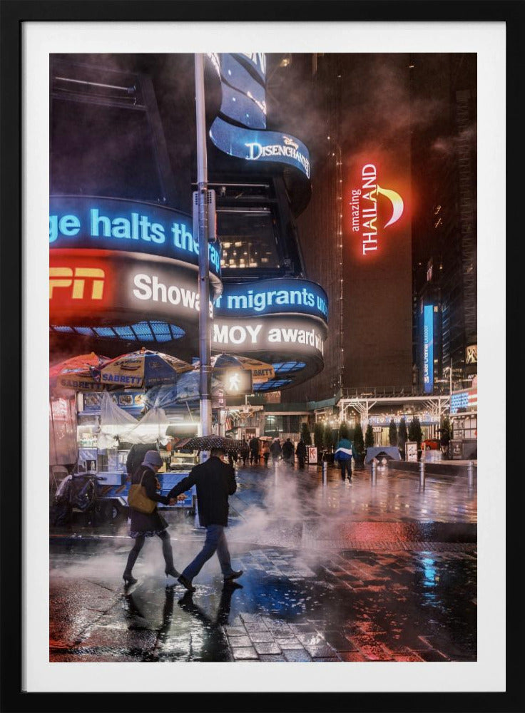 Time Square Rainy Night - Poster / Art Print