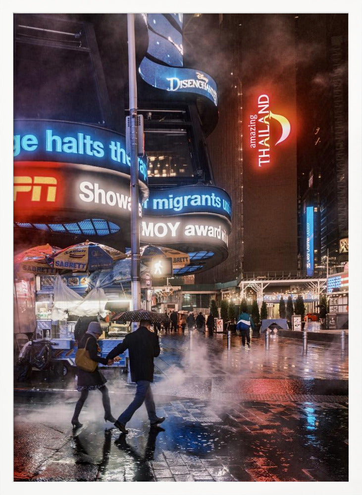 Time Square Rainy Night - Poster / Art Print