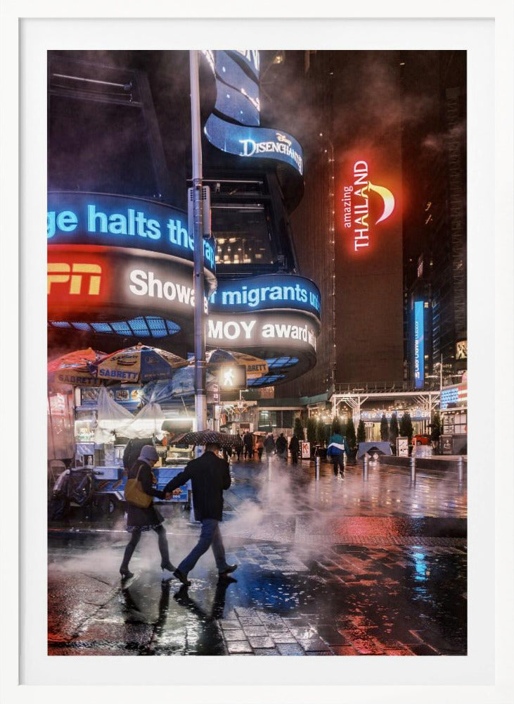 Time Square Rainy Night - Poster / Art Print