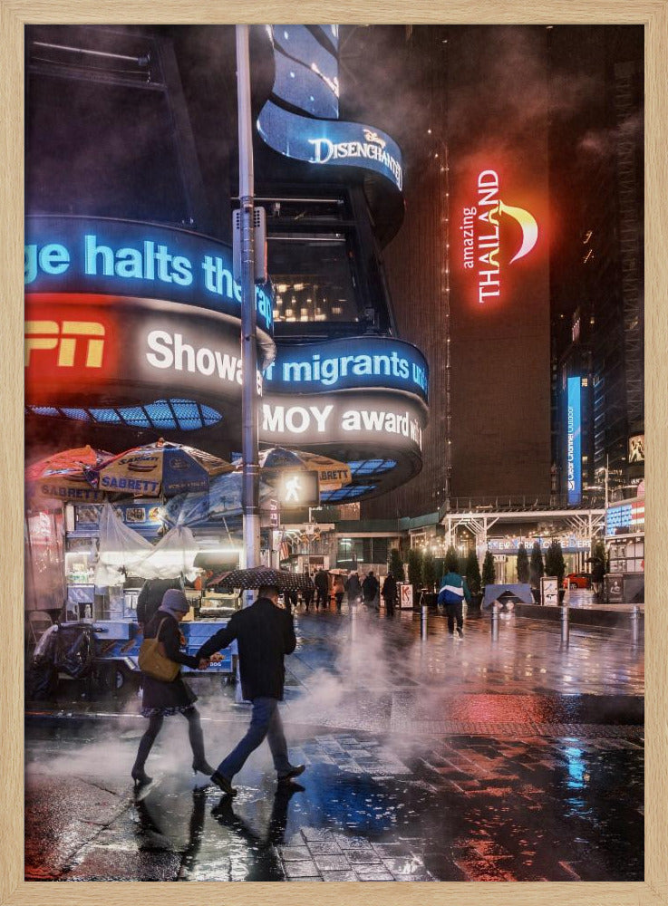 Time Square Rainy Night - Poster / Art Print