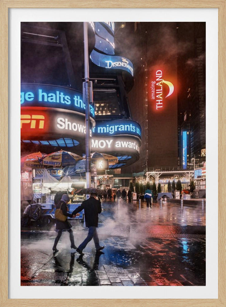 Time Square Rainy Night - Poster / Art Print