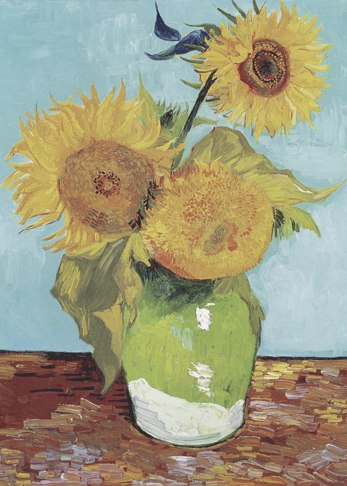 Vase With Three Sunflowers - Poster / Art Print