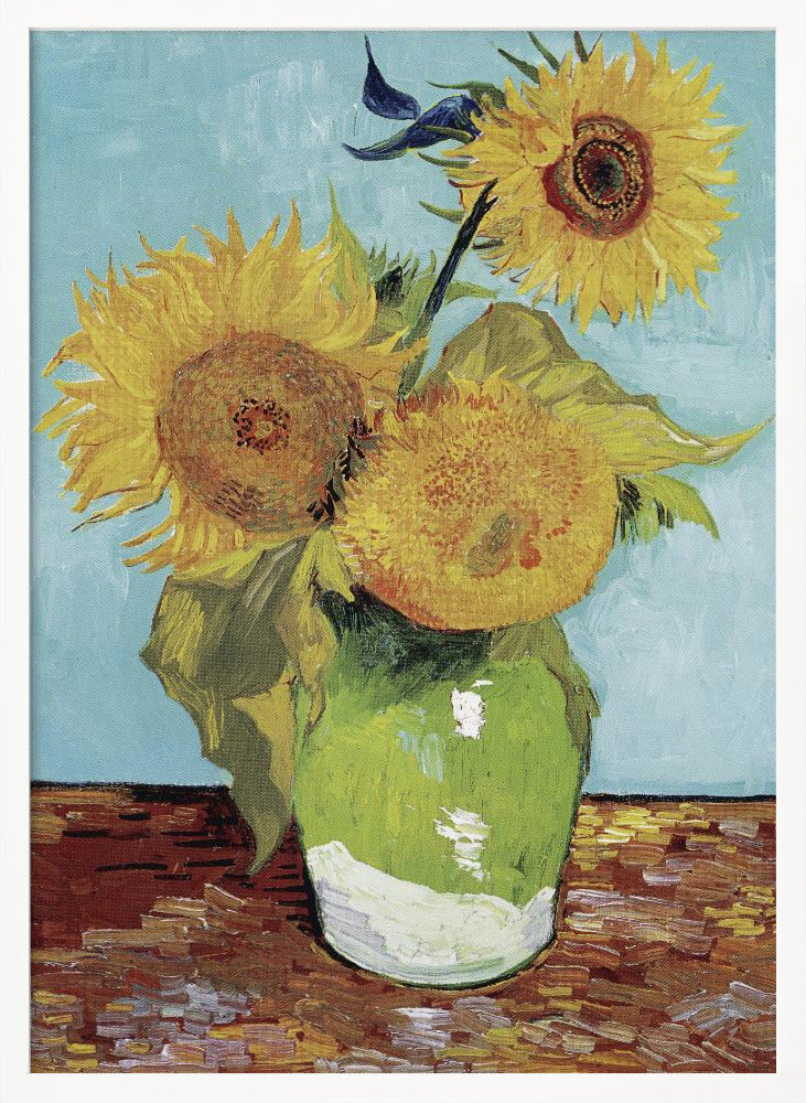 Vase With Three Sunflowers - Poster / Art Print
