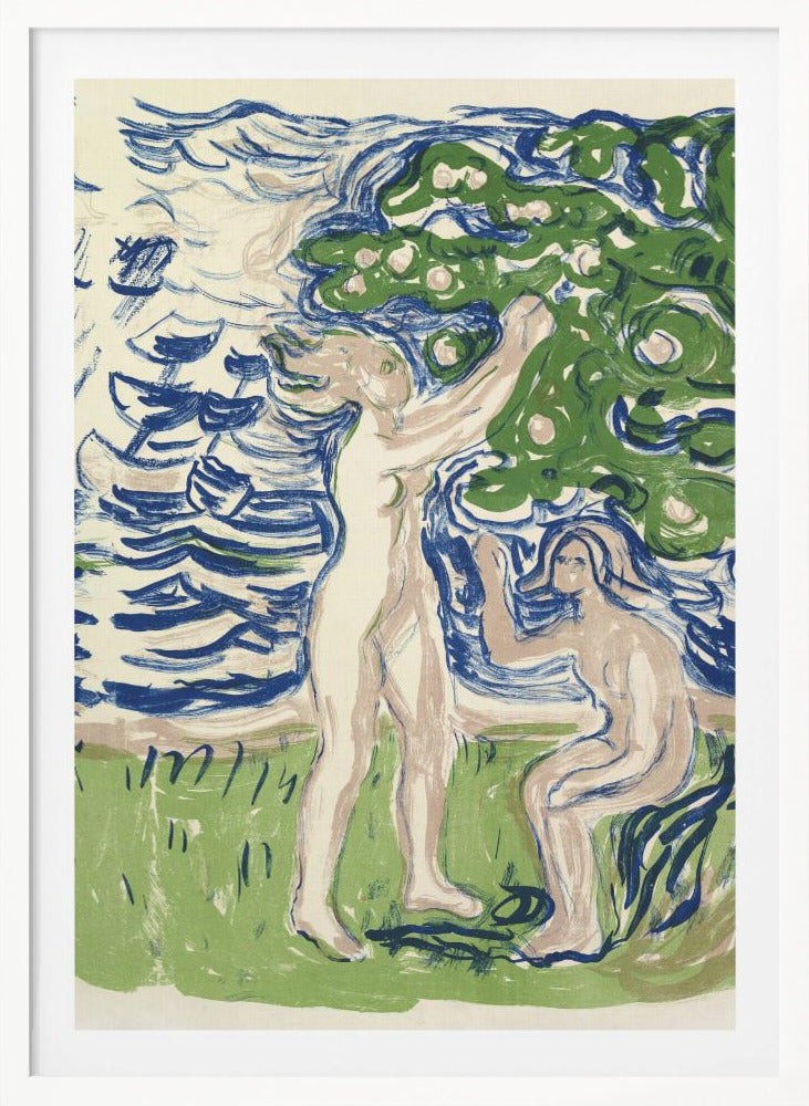 Girls Picking Apples - Poster / Art Print