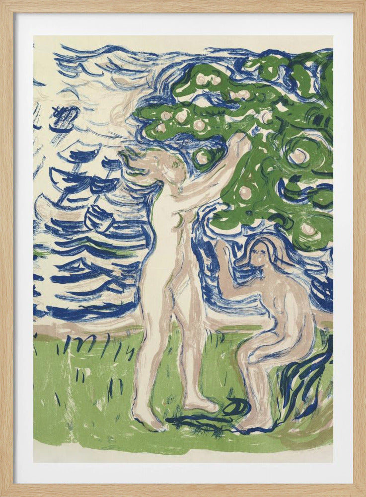 Girls Picking Apples - Poster / Art Print