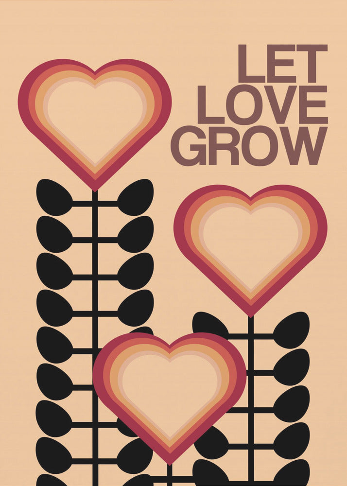 Let Love Grow Cream - Poster / Art Print