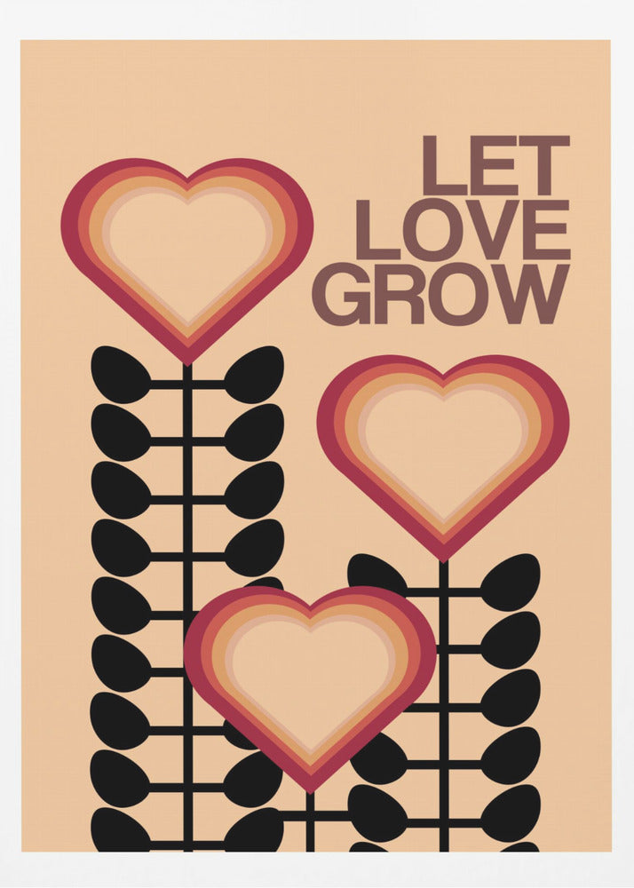 Let Love Grow Cream - Poster / Art Print
