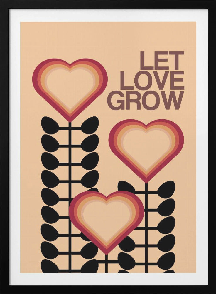 Let Love Grow Cream - Poster / Art Print