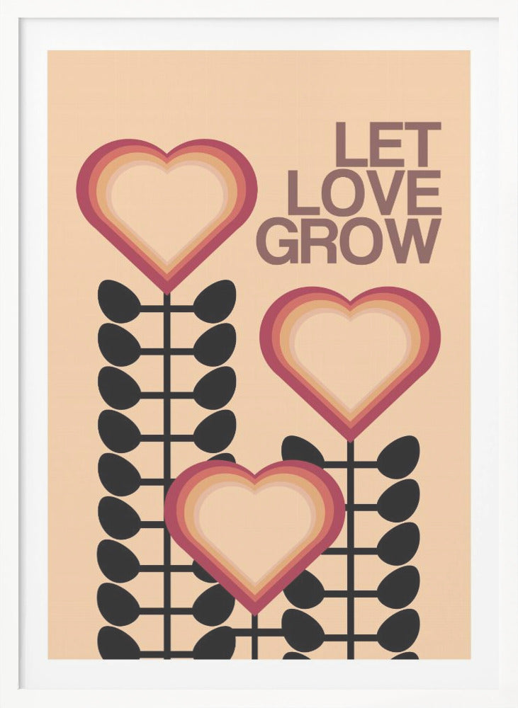 Let Love Grow Cream - Poster / Art Print