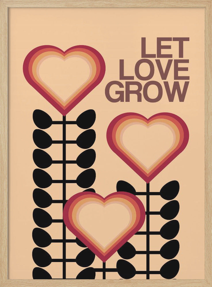 Let Love Grow Cream - Poster / Art Print