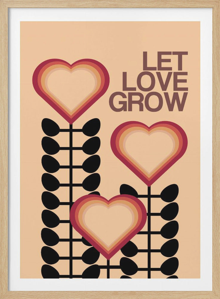 Let Love Grow Cream - Poster / Art Print
