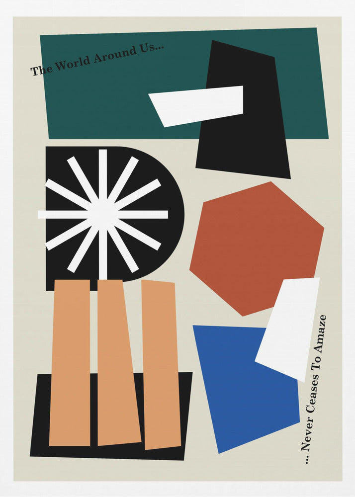 The World Around Us Greige - Poster / Art Print
