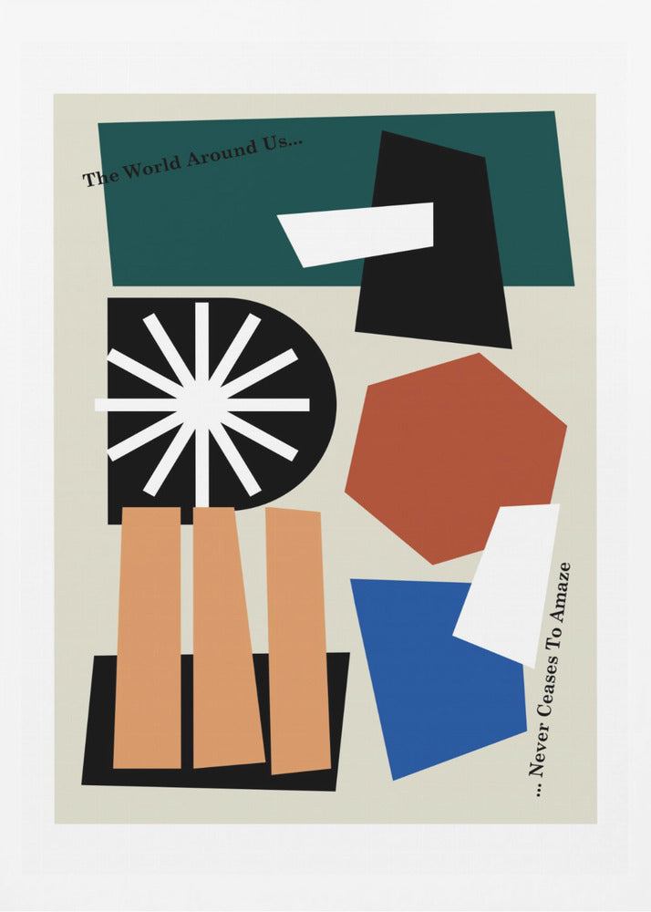 The World Around Us Greige - Poster / Art Print