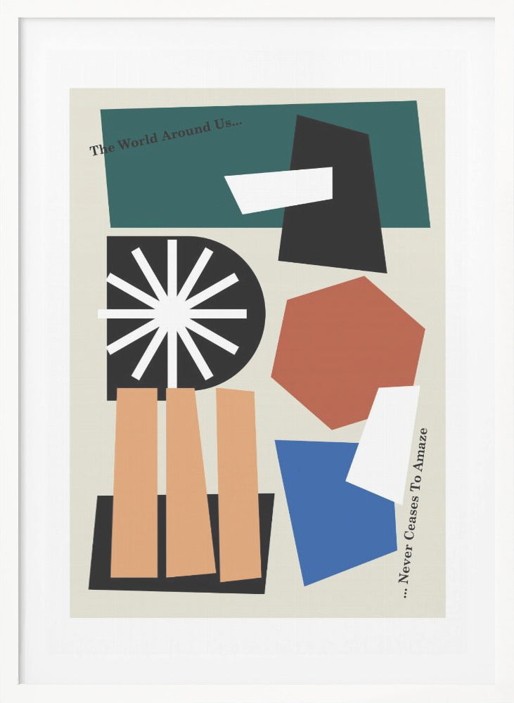 The World Around Us Greige - Poster / Art Print